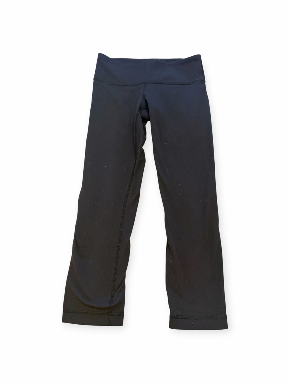 Lululemon Black 21” Crop Leggings Size 4 Hidden Waist Pocket
